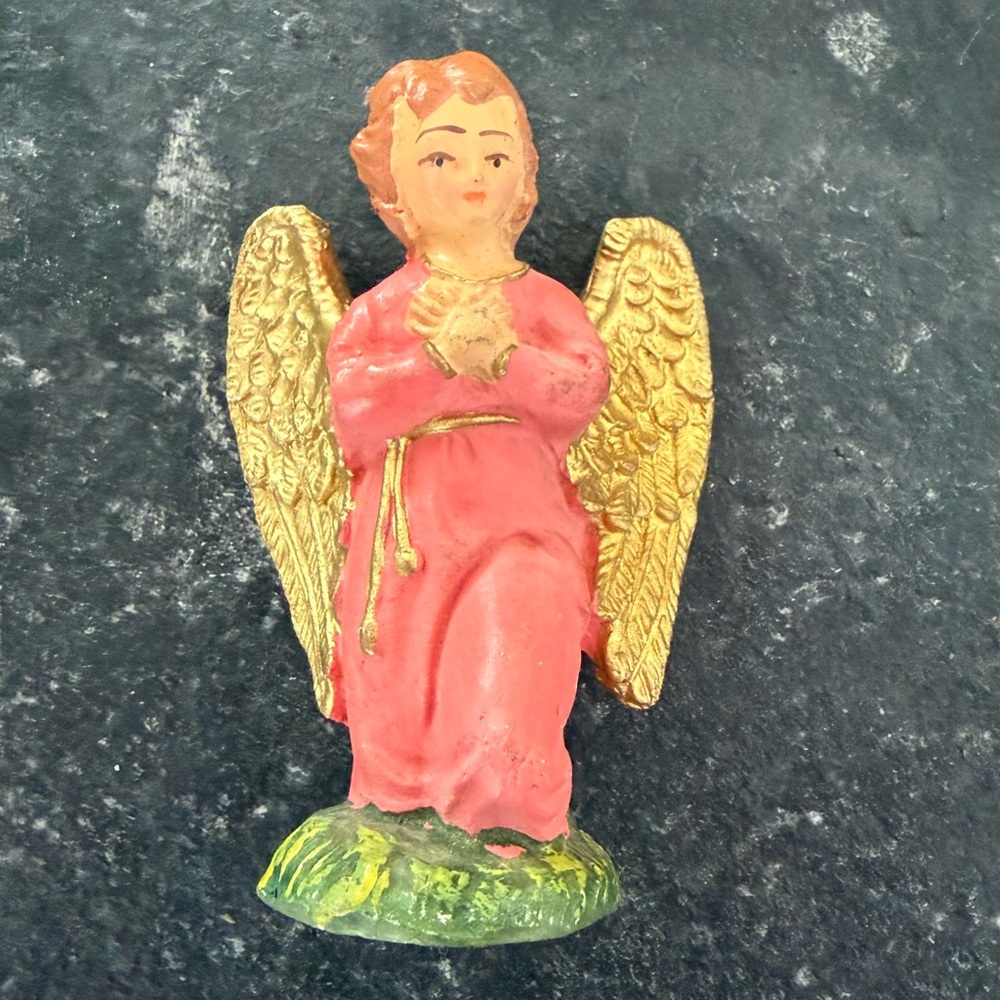 Vintage Made in Italy Angel Figurine with Gold Wings